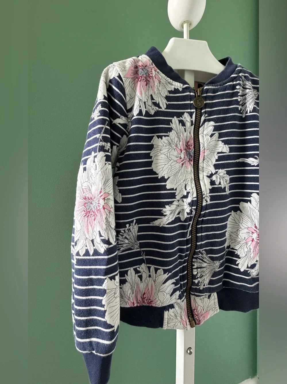 Kid’s Joules Navy Floral Zip Bomber Jacket